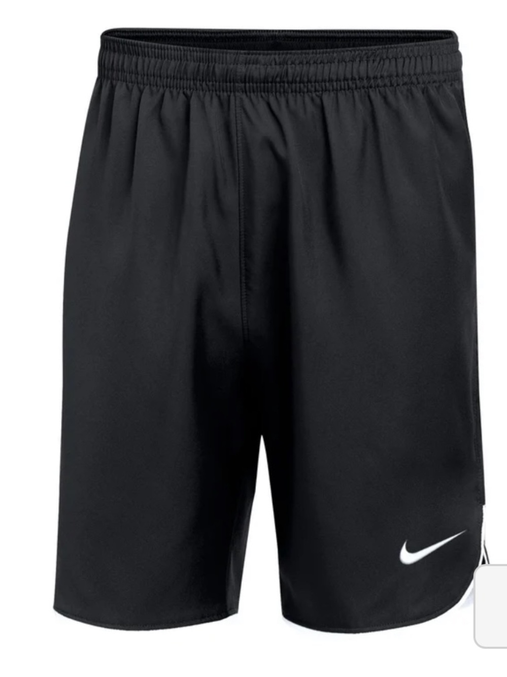 Kids Black Athletic Woven Shorts with White Swoosh